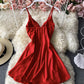 Cute A line v neck short dress   S93