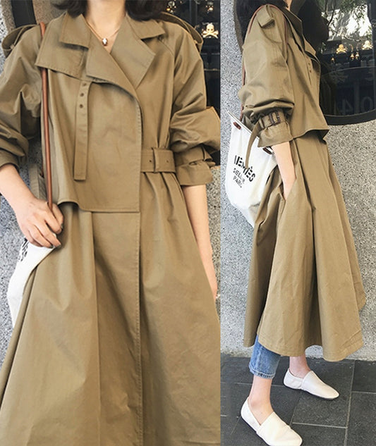 Fashion slim long outerwear autumn long-sleeved trench coat     S123