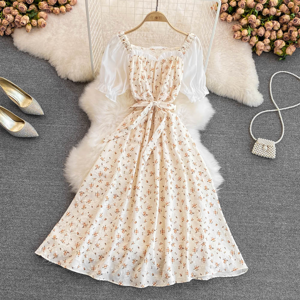 Sweet A line floral dress fashion dress      S402