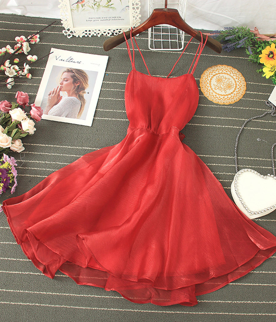 Cute tulle backless short dress mini dress  S05