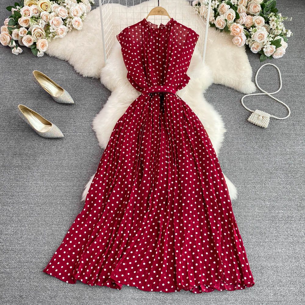 Cute polka dot A-line dress    S309