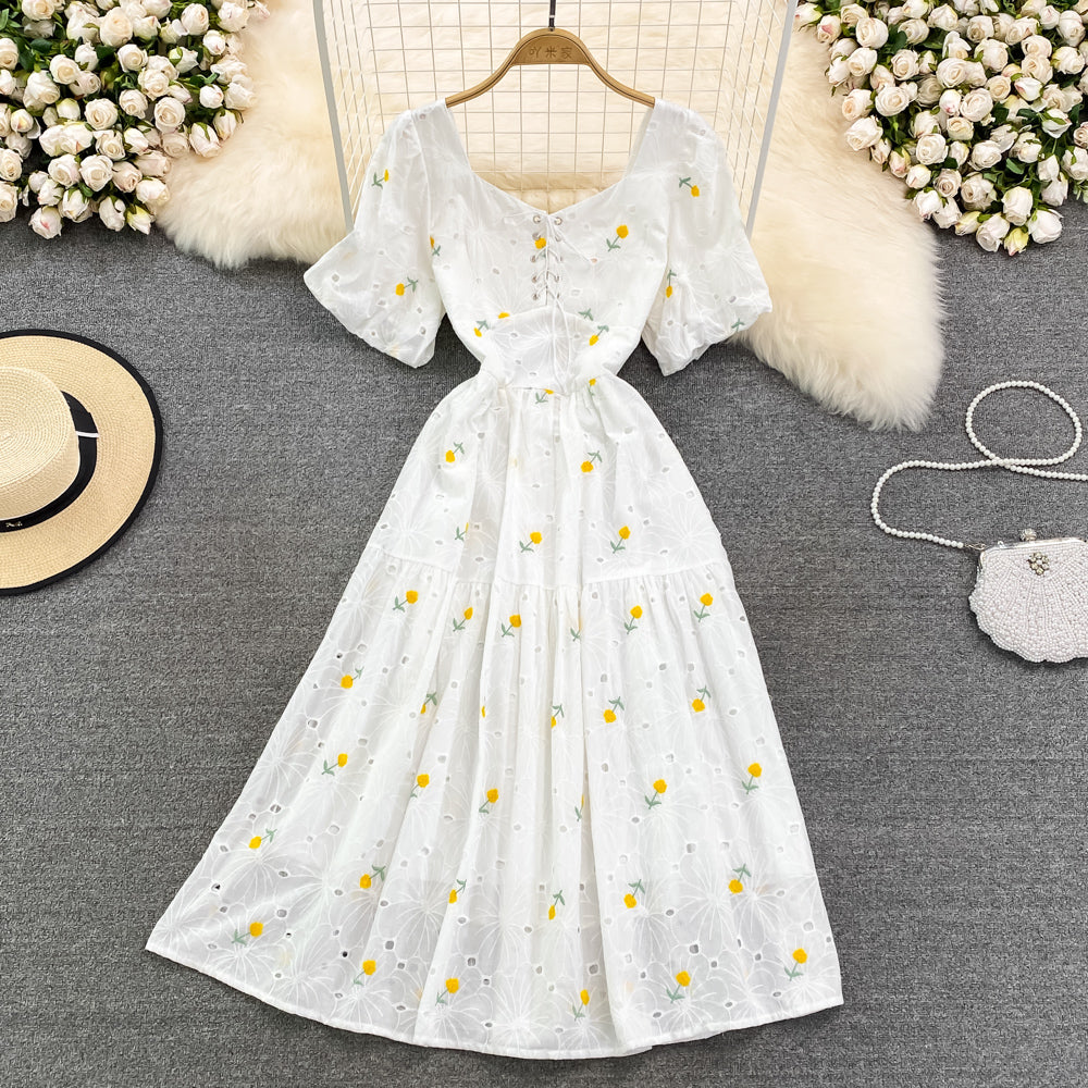 Cute floal A line dress fashion dress    S384