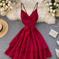 A line v neck short dress summer dress   S92