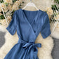 Simple v neck short dress fashion dress  S28