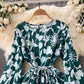 Sweater A line floral dress A line long sleeve fashion dress    S55