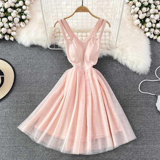 Cute tulle short A line dress fashion dress    S388