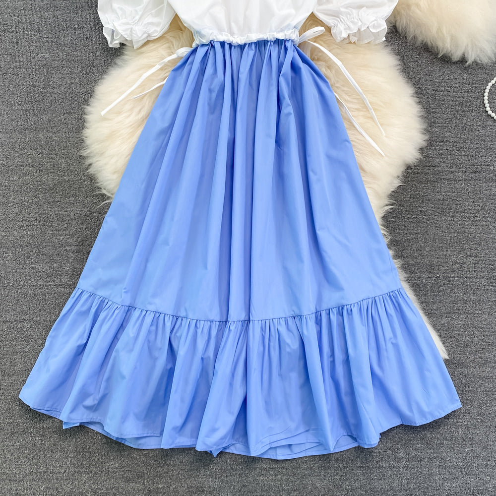 Cute v neck A line dress fashion girl dress    S341