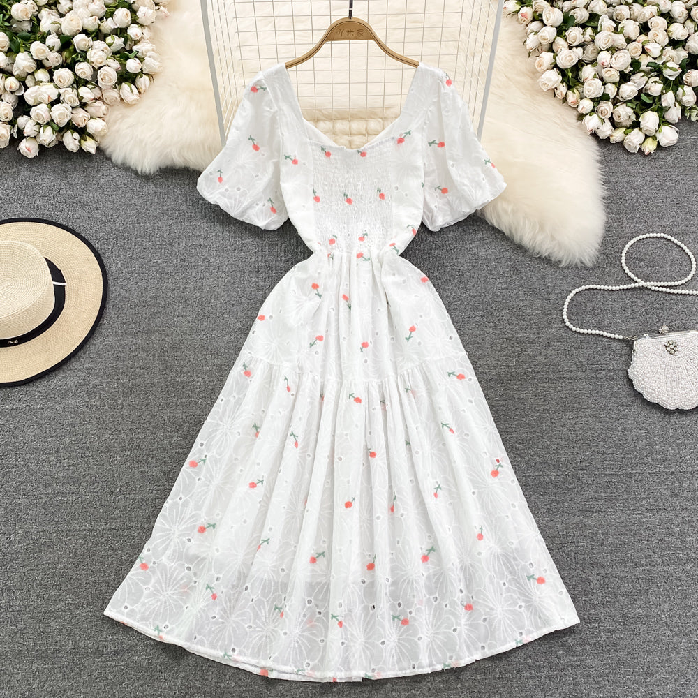 Cute floal A line dress fashion dress    S384