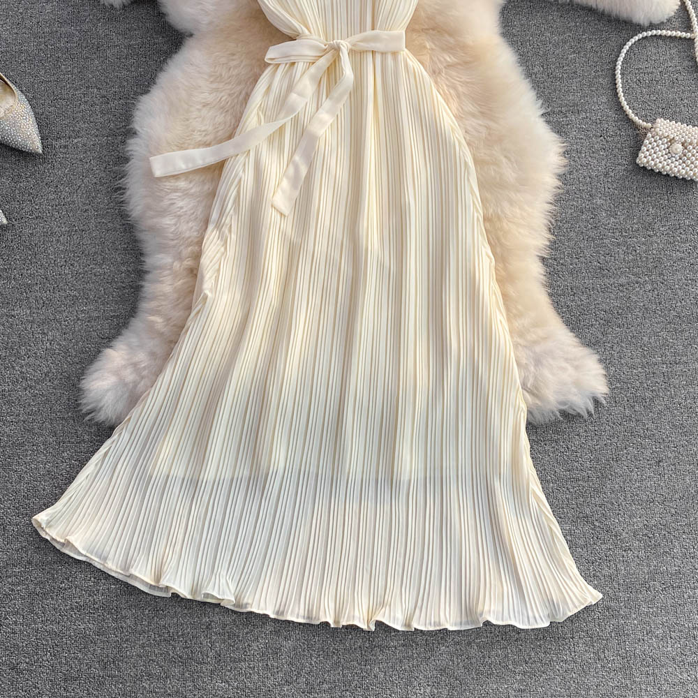 Champagne chiffon A-line dress fashion dress    S290