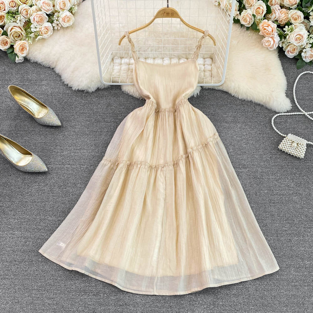 Champagne A-line short dress fashion dress    S320