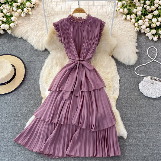 Simple chiffon short A lind ress fashion dress    S386