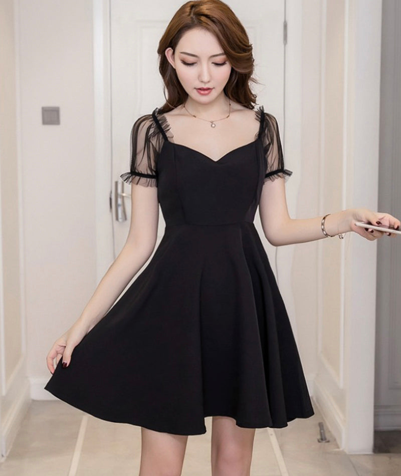 Black short dress fashion dress    S126