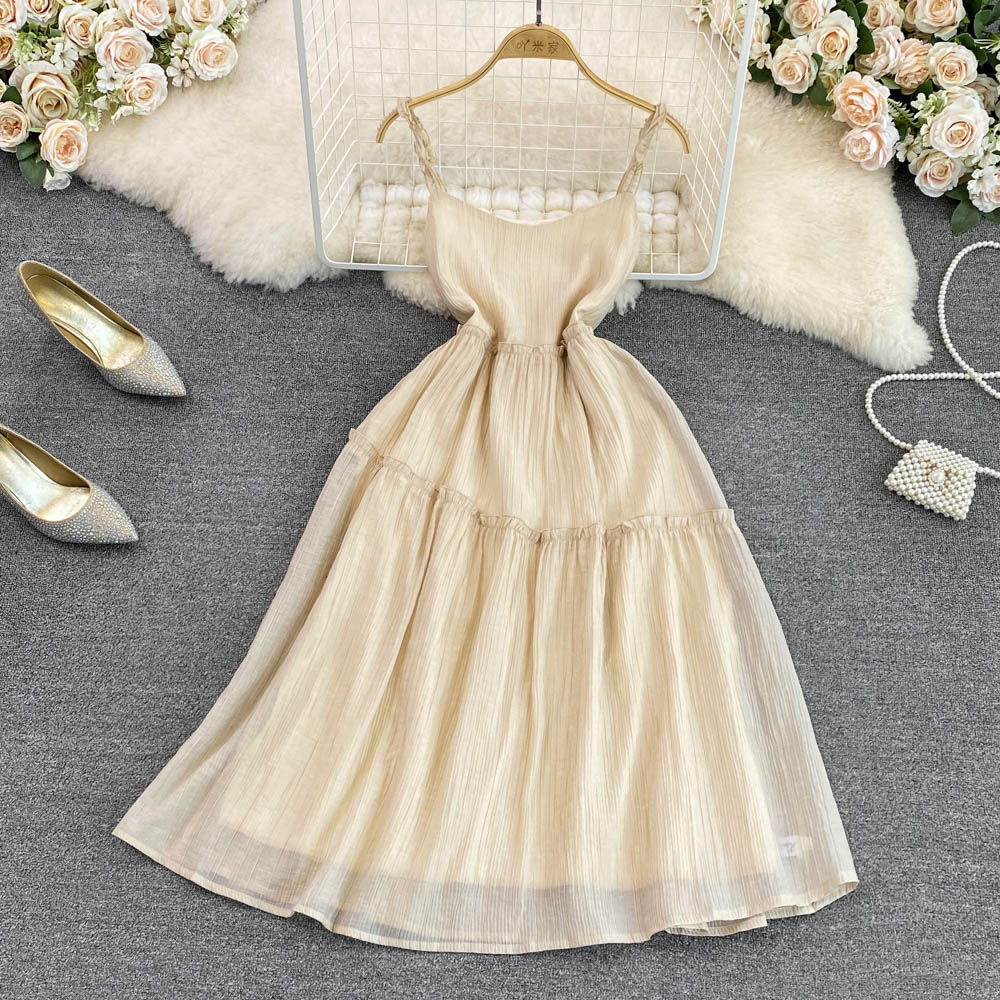 Champagne A-line short dress fashion dress    S320