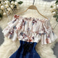 Stylish printed patchwork dress A line dress   S19