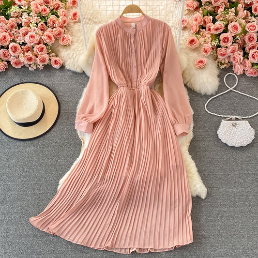 Cute A line long sleeve dress fashion girl dress       S169