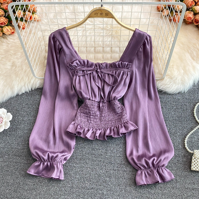 Stylish chiffon long sleeve tops fashion tops     S199