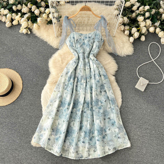 Cute A line floral short dress fashion girl dress    S372