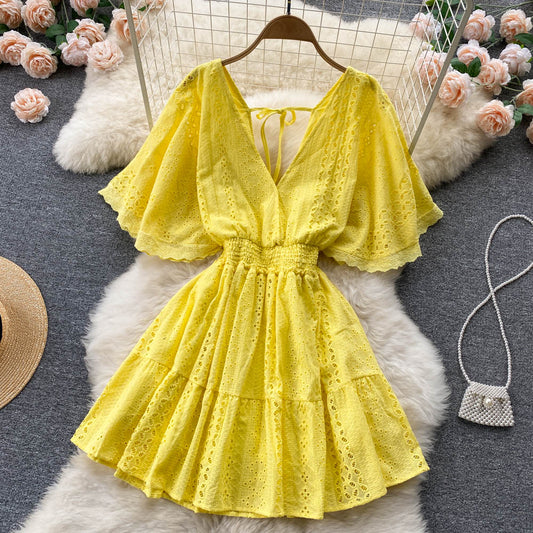 Cute v neck short dress A line fashion dress    S455