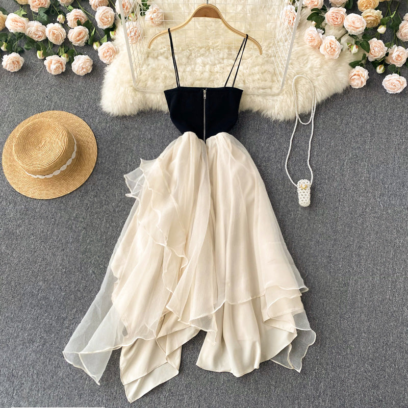 Champagne tulle short dress fashion dress    S343