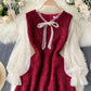 A line sequins long sleeve dress   S73