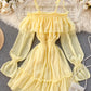 Lovely tulle long sleeve dress     S77