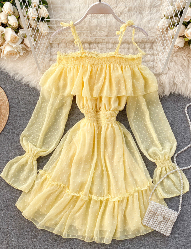 Lovely tulle long sleeve dress     S77