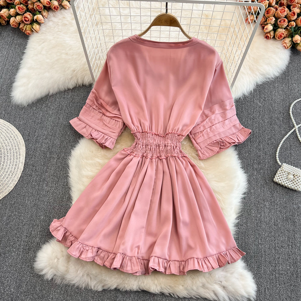 Cute v neck short dress A line fashion dress    S451