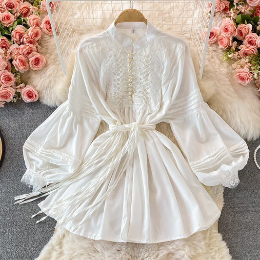 Sweet lace long sleeve dress fashion dress    S263