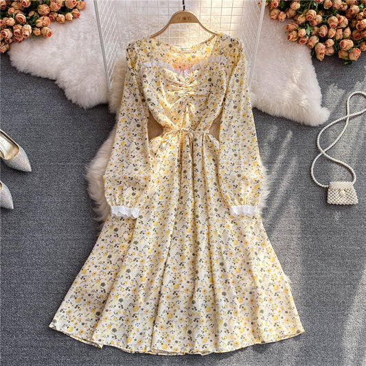 Cute A line floral dress A line fashion dress    S192