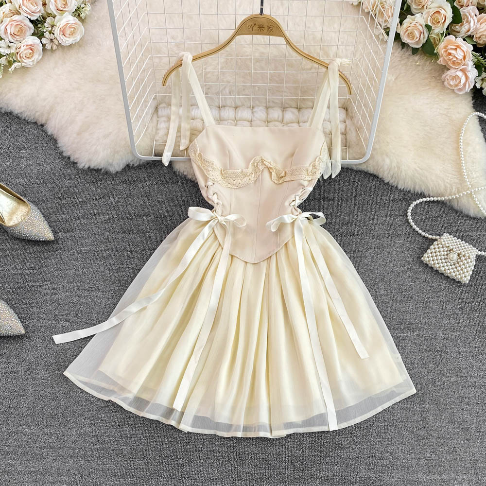 Champagne A-line short dress fashion dress     S319