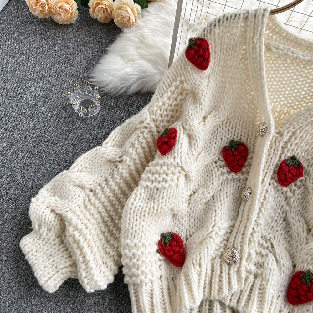 Cute cardigan strawberry sweater     S599