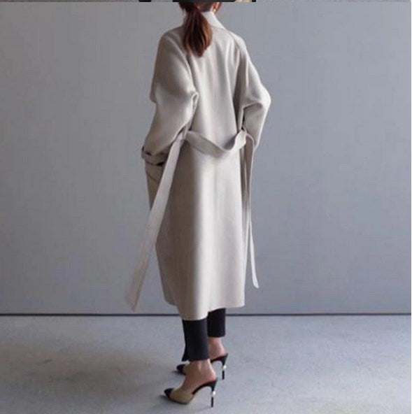 Classy Woolen Fashion Long Winter Coat    S543