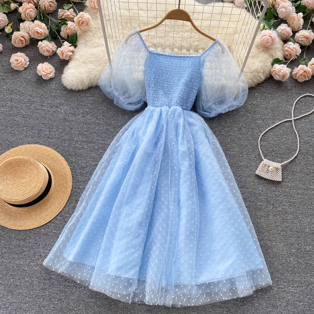 Cute tulle lace short dress fashion girl dress    S348