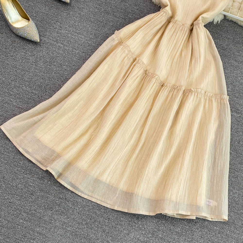 Champagne A-line short dress fashion dress    S320