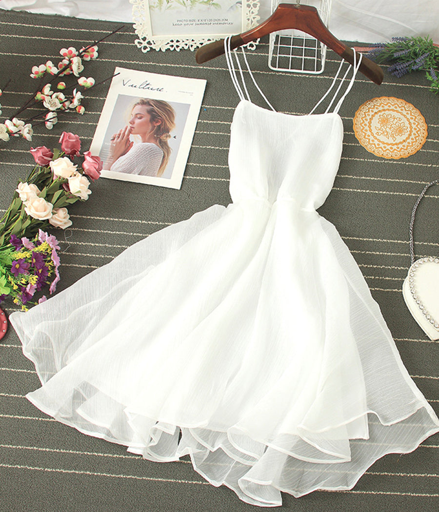 Cute tulle backless short dress mini dress  S05