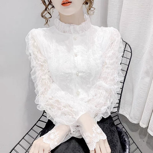 Cute lace long sleeve tops fashion tops    S164