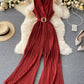 Stylish v-neck sleeveless jumpsuit    S100