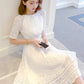 A line lace short dress summer dress     S131