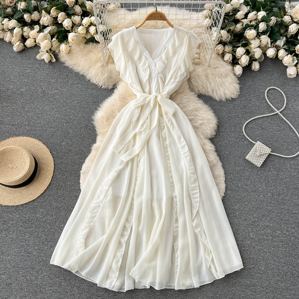 Cute v neck short dress fashion dress     S366