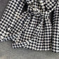 Stylish Houndstooth Long Sleeve Jacket     S494