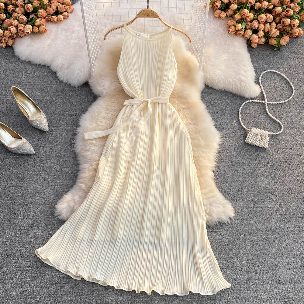 Champagne chiffon A-line dress fashion dress    S290