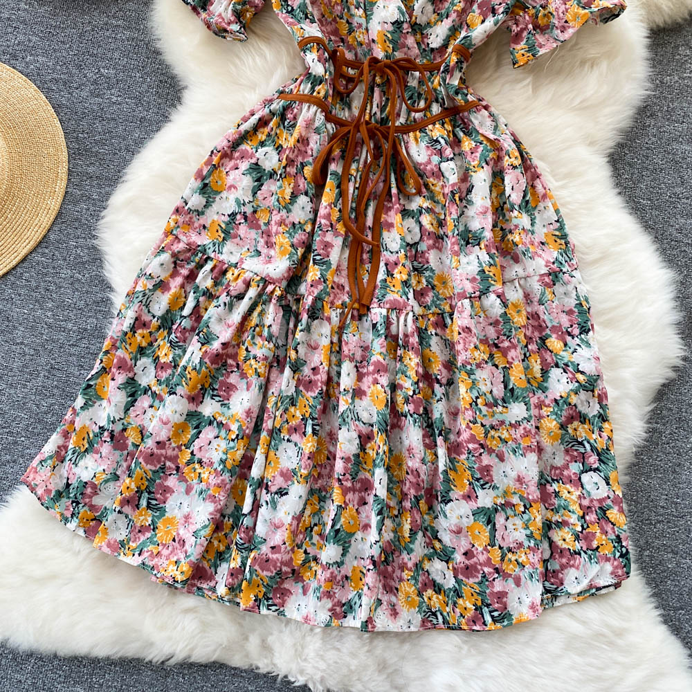 Cute floral short dress A line fashion dress    S442