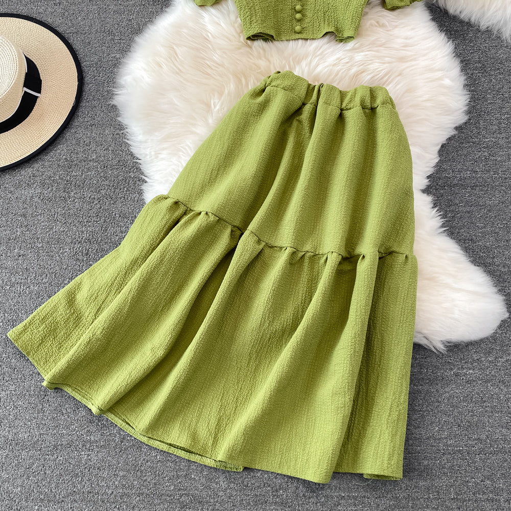 Cute A line two pieces dress fashion dress     S471