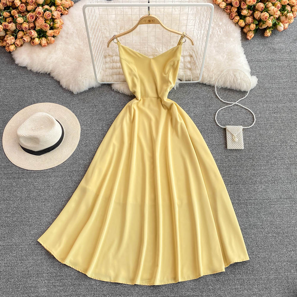 Simple v neck short dress A line fashion dress     S472