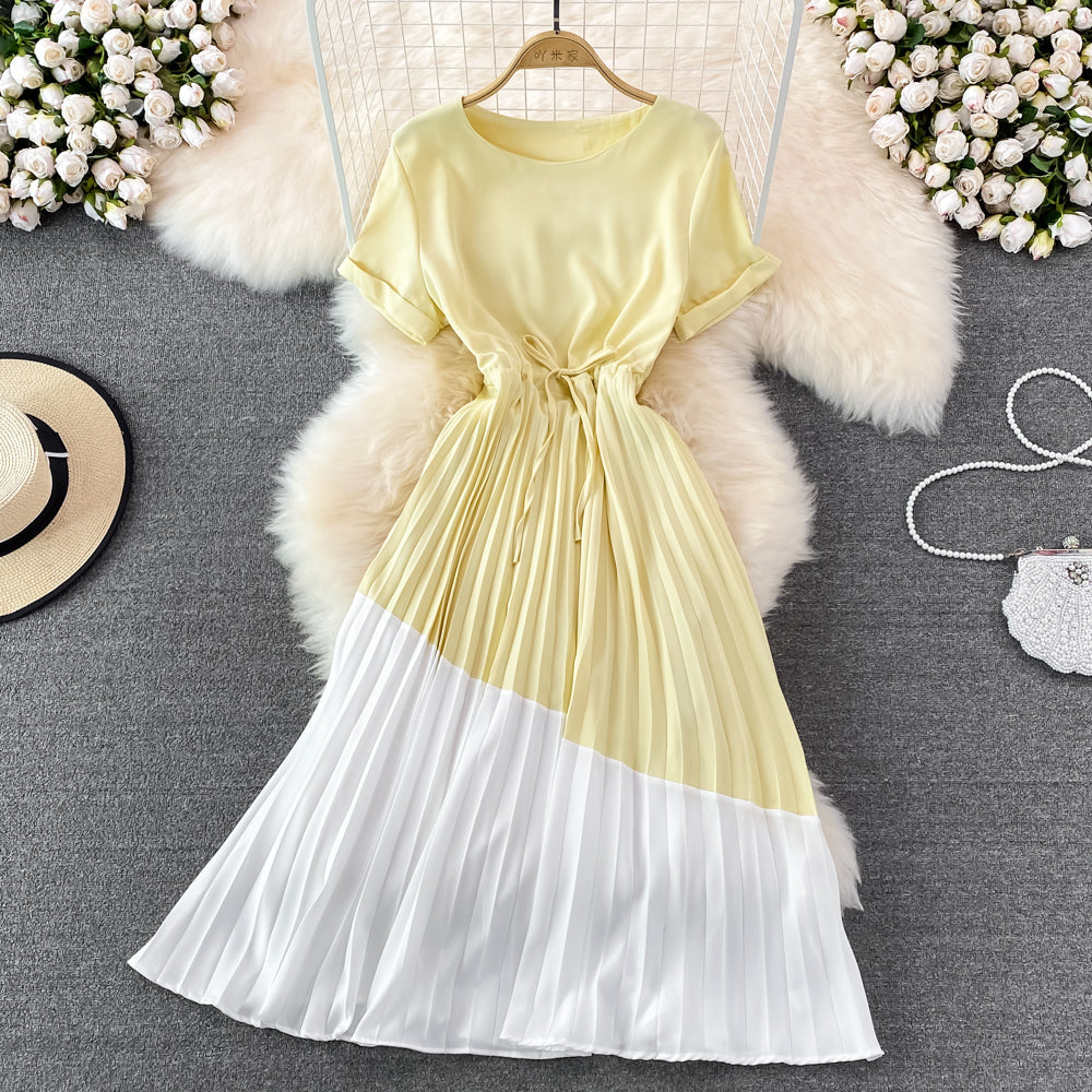 Cute colorblock A line dress fashion dress    S396