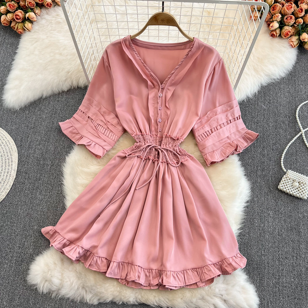 Cute v neck short dress A line fashion dress     S223