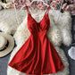 Cute A line v neck short dress   S93
