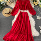 Fashion girl dress two pieces long sleeve dress   S15