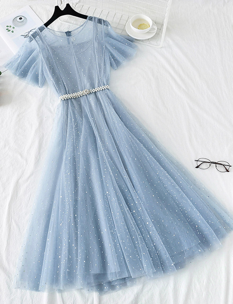 A line tulle short dress summer dress   S12