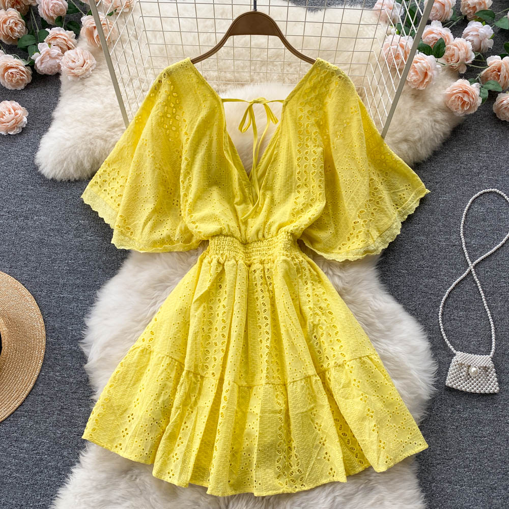 Cute v neck short dress A line fashion dress    S455